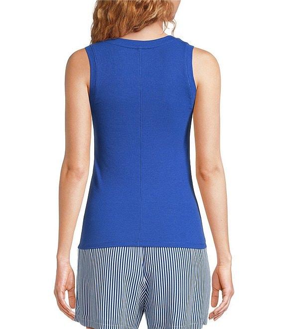 A Loves A Ribbed Knit Scoop Neck Sleeveless Tank Product Image