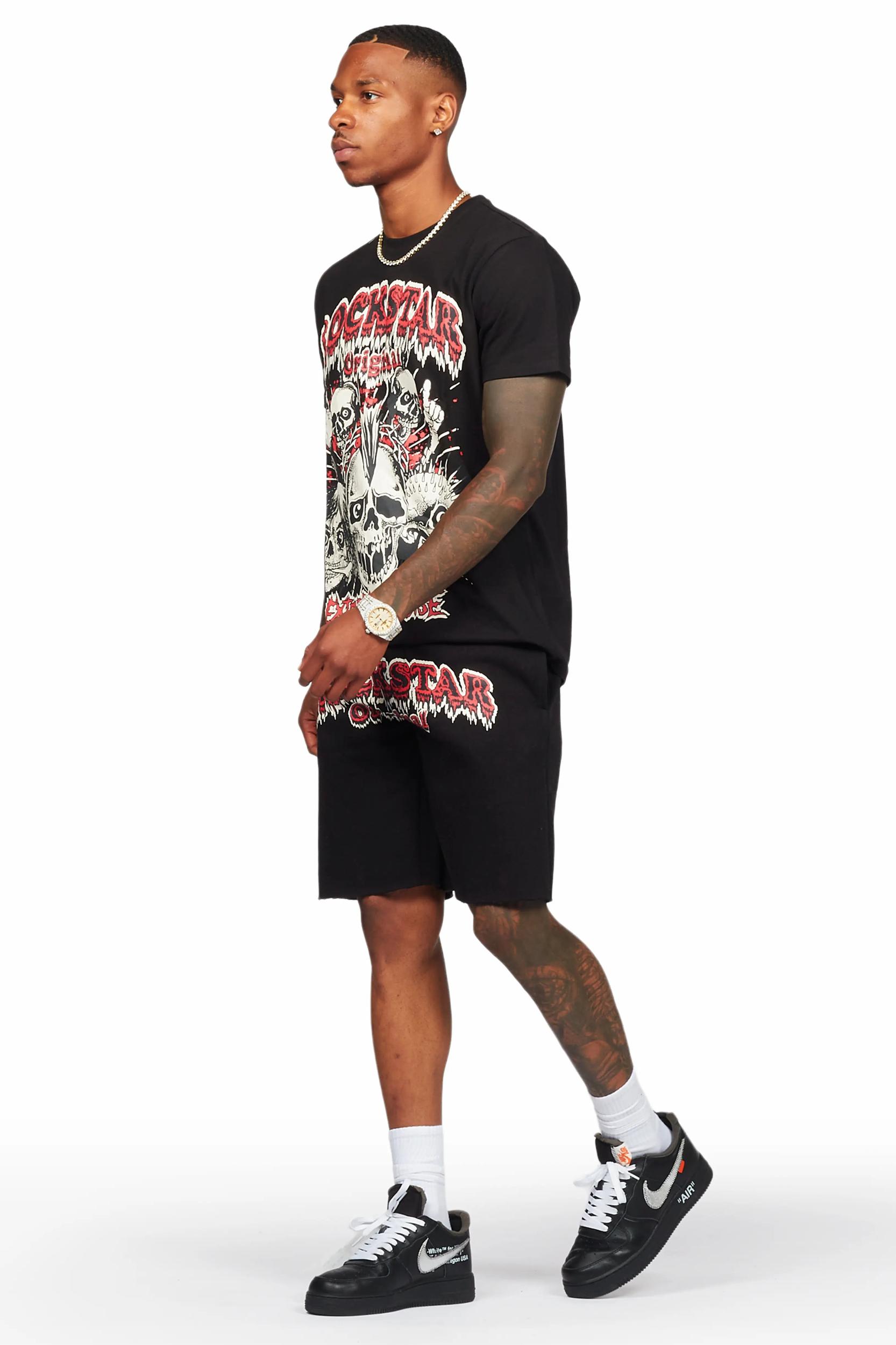 Tabor Black T-Shirt/Short Set Male Product Image