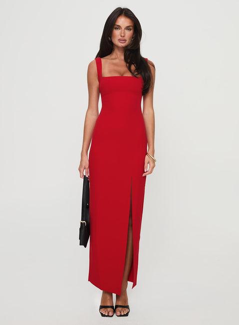 Bombshell Maxi Dress Red Product Image