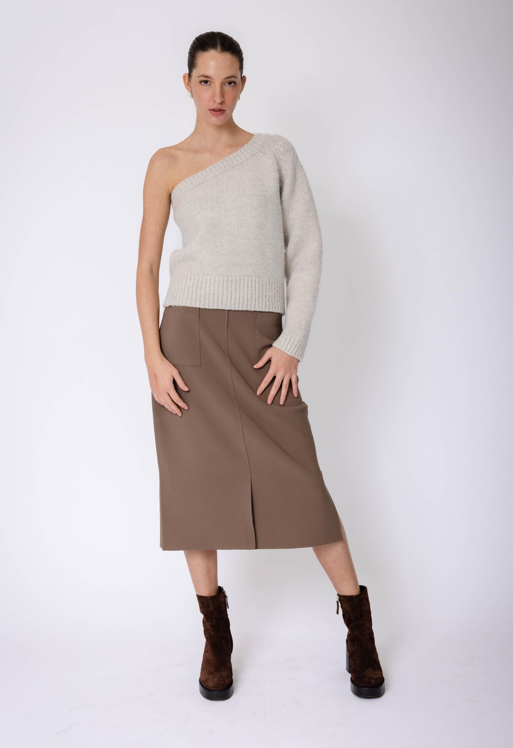 Tailored Skirt in Mocha Product Image