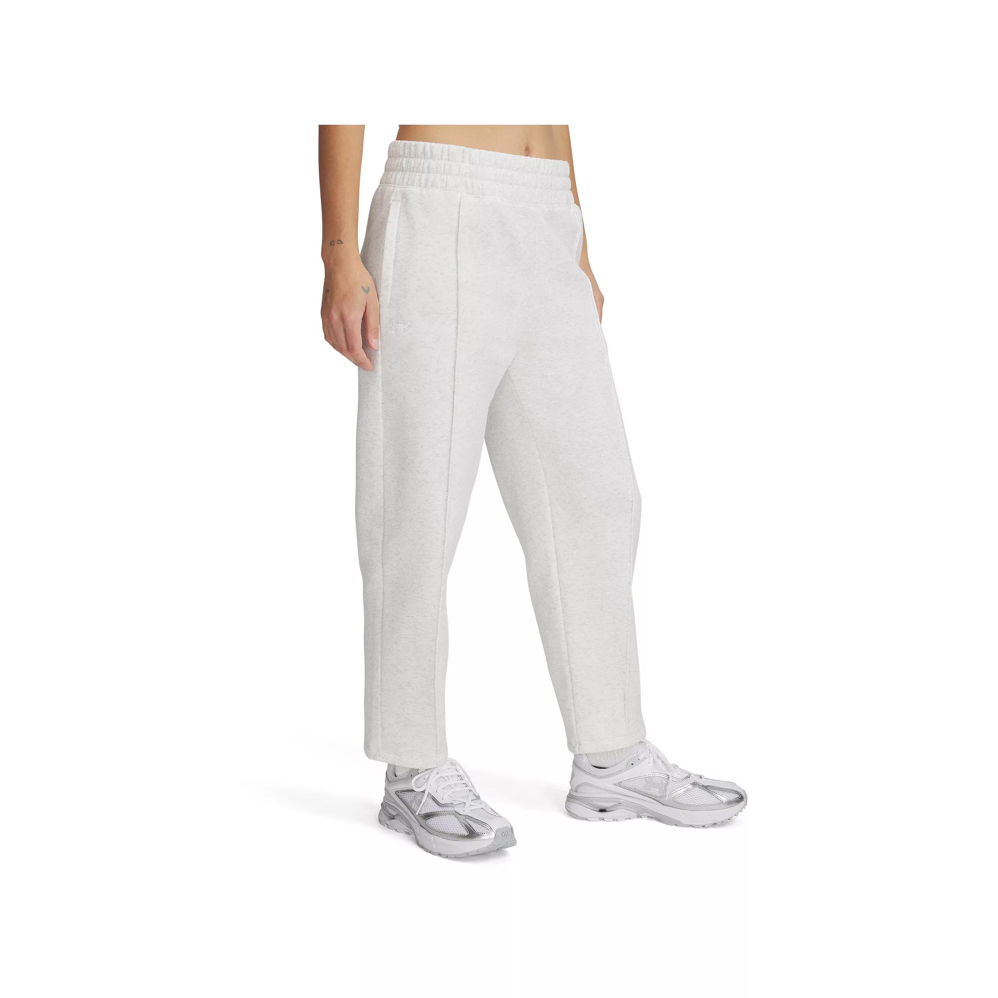 Women's Under Armour Rival Fleece Pintuck Ankle Pants, Size: XXL, Gray Medium Grey Product Image
