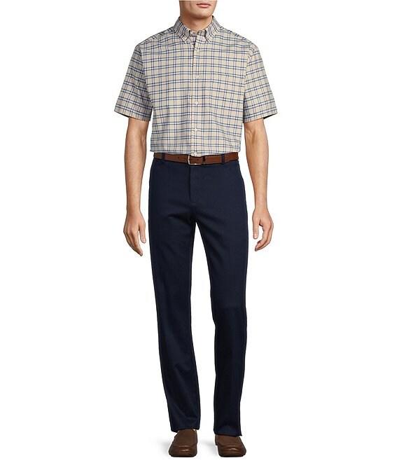 Roundtree & Yorke TravelSmart Easy Care Short Sleeve Windowpane Sport Shirt Product Image