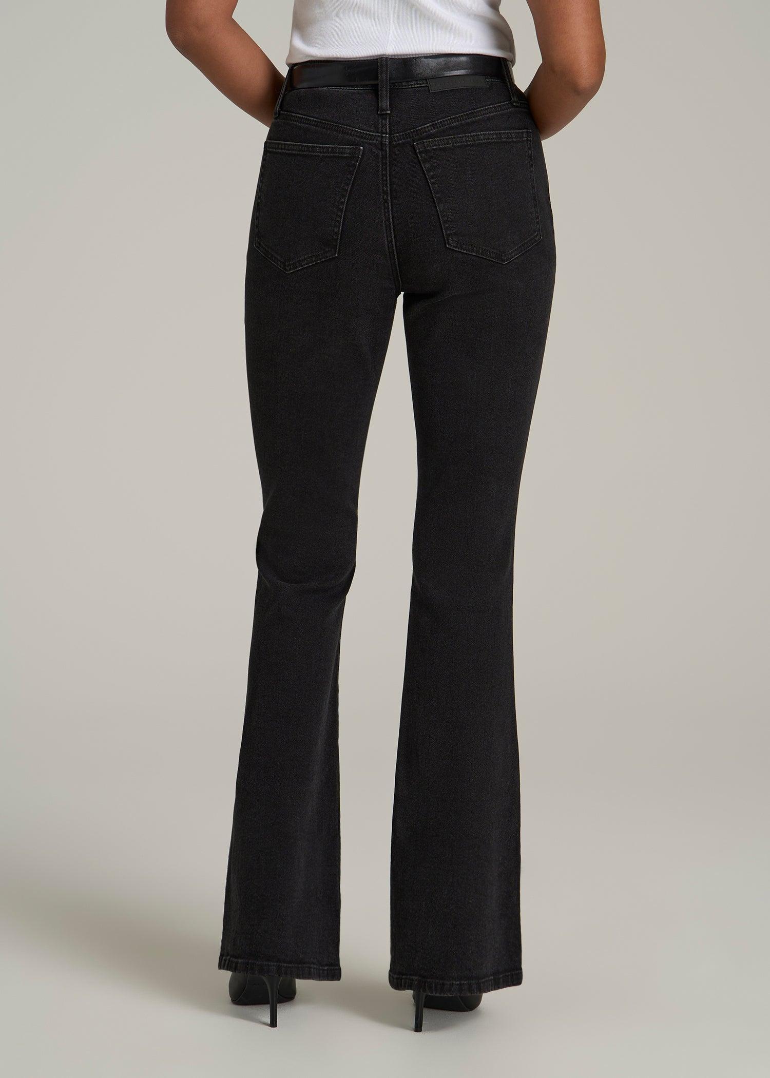 Chloe High Rise Flare Jeans for Tall Women in Onyx Black Wash Female Product Image