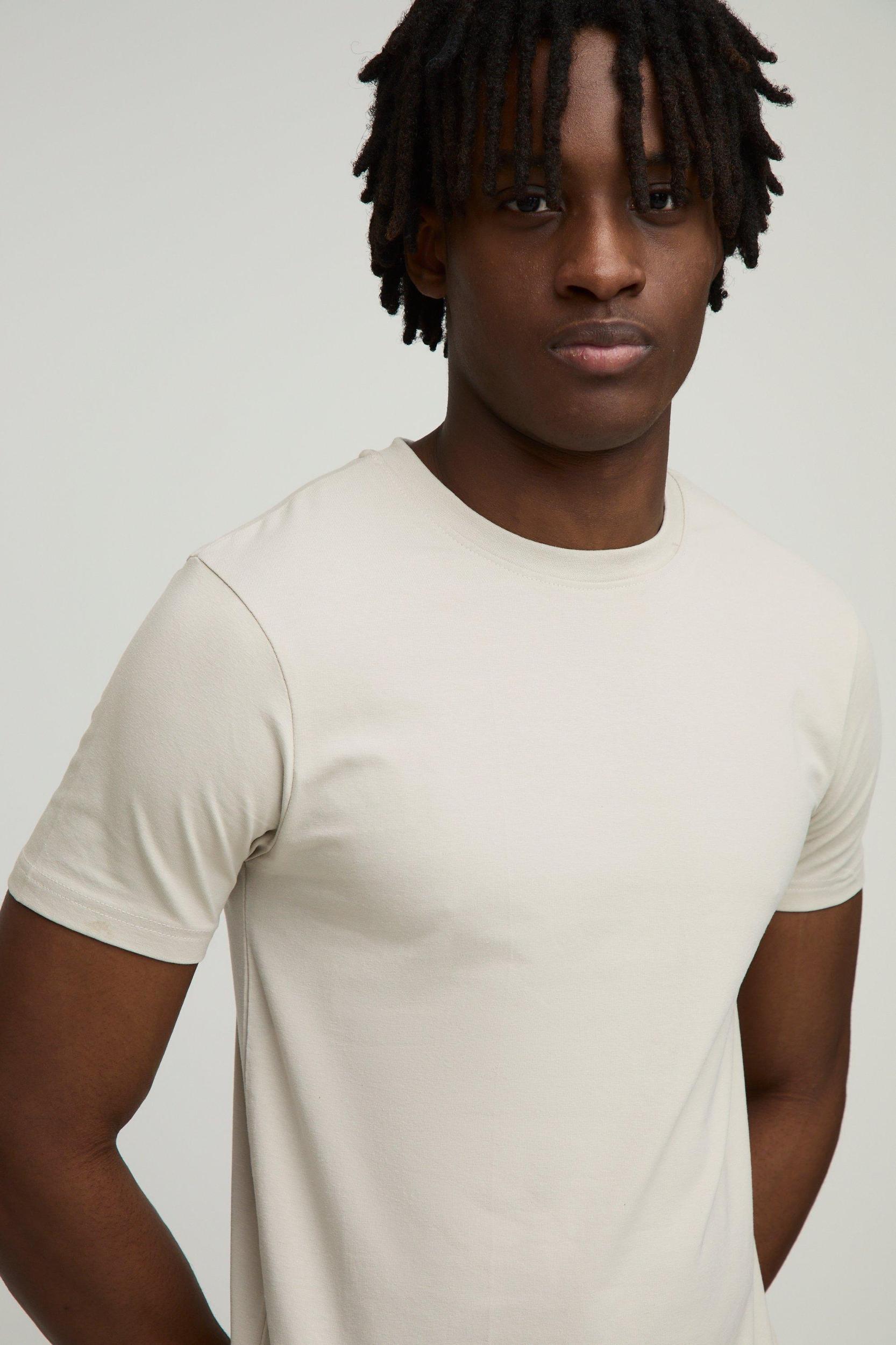 Basic Muscle Fit Crew Neck T-Shirt | boohooMAN USA Product Image