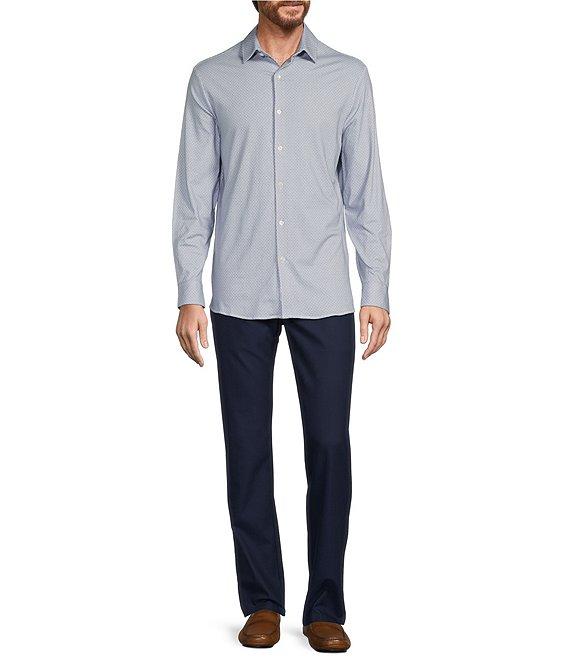 Hart Schaffner Marx State Street Essentials Albini 4FLEX Long Sleeve Geo Printed Coat Front Shirt Product Image