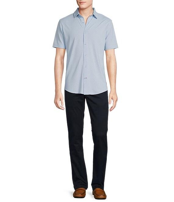 Cremieux Blue Label Dotted Coat Front Knit Short Sleeve Shirt Product Image