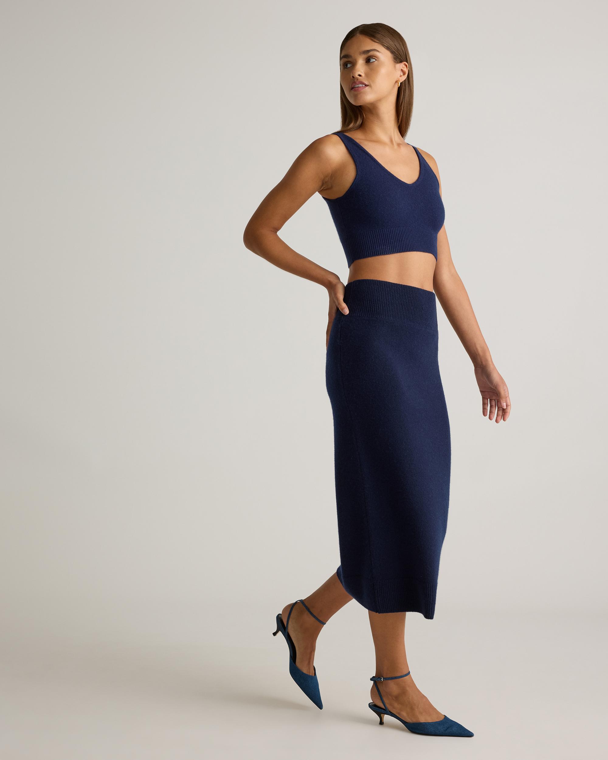 Quince | Women's Mongolian Cashmere Fitted Midi Skirt Size XL Product Image