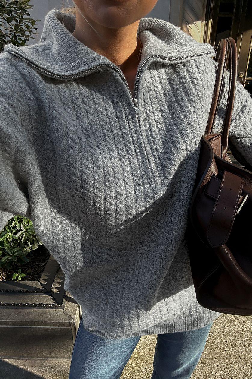 Wool Half Zip Knitted Sweater Product Image