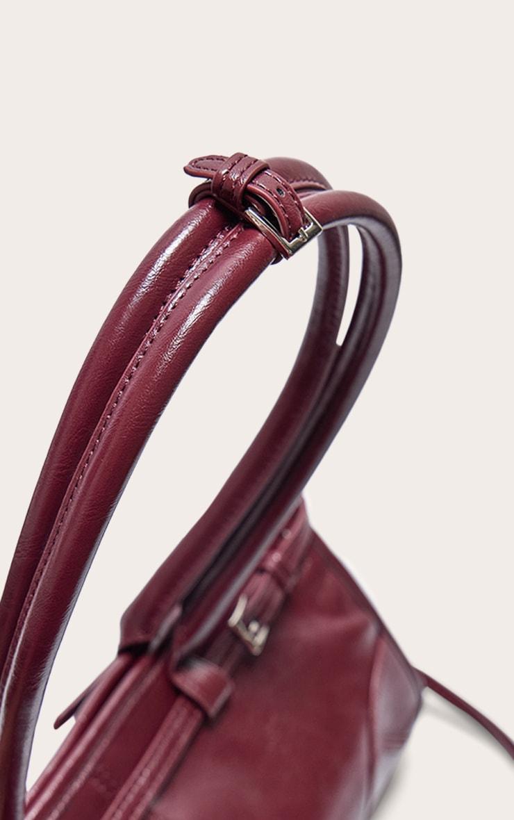 Burgundy Crinkle Long Shoulder Bag Product Image
