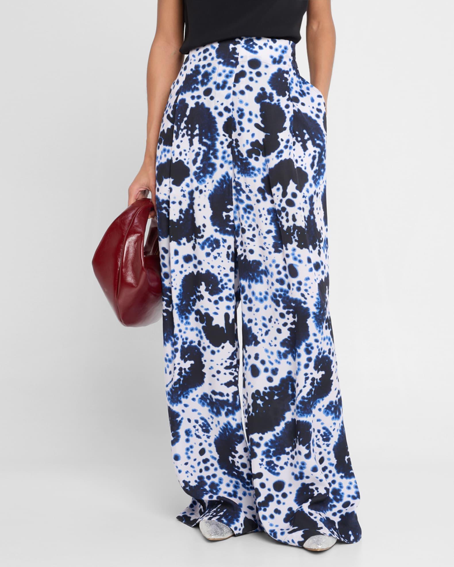Pila Abstract-Print Pleated Wide-Leg Pants Product Image