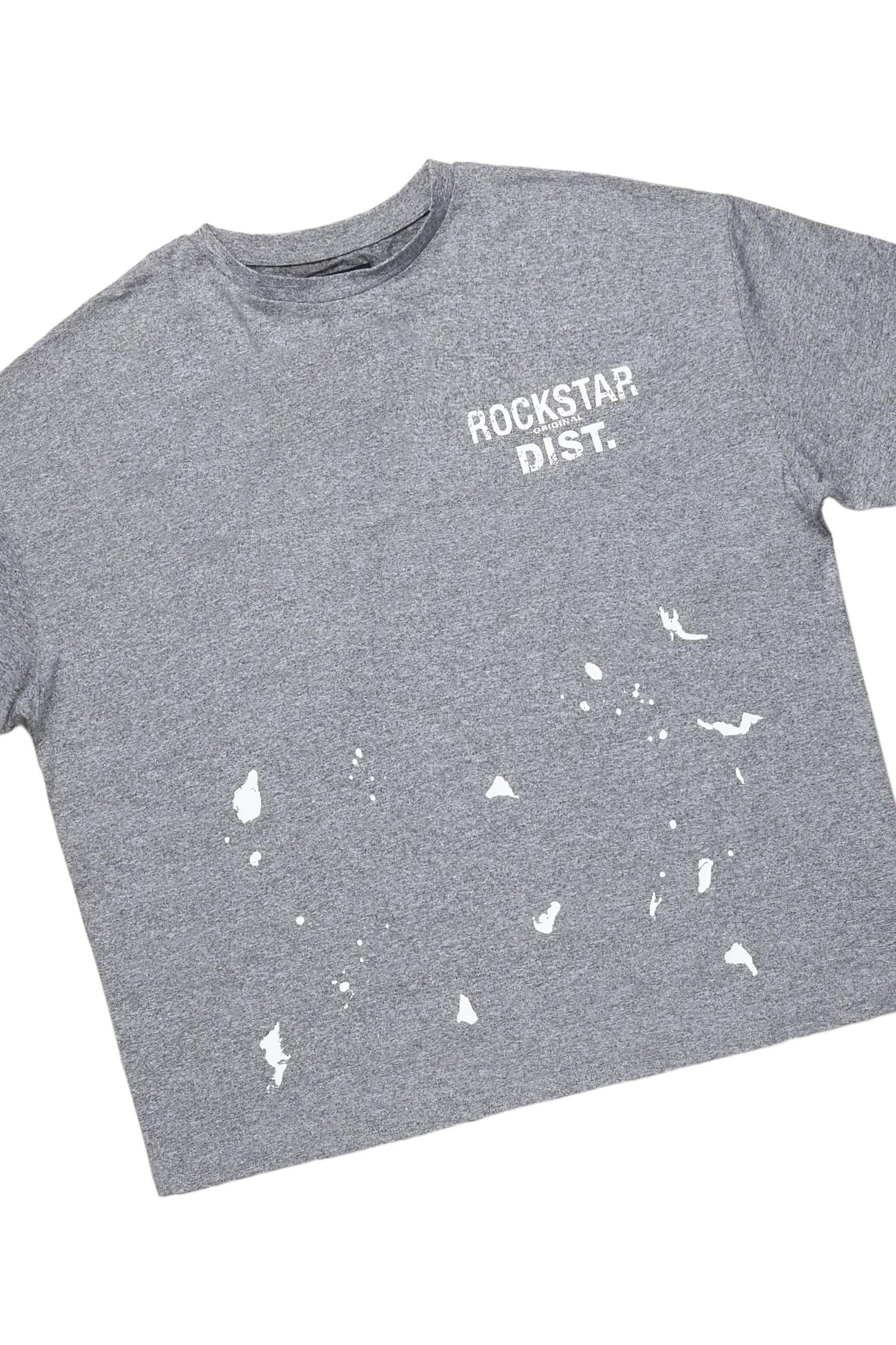 Living For It Heather Grey Bike Short Set Female Product Image