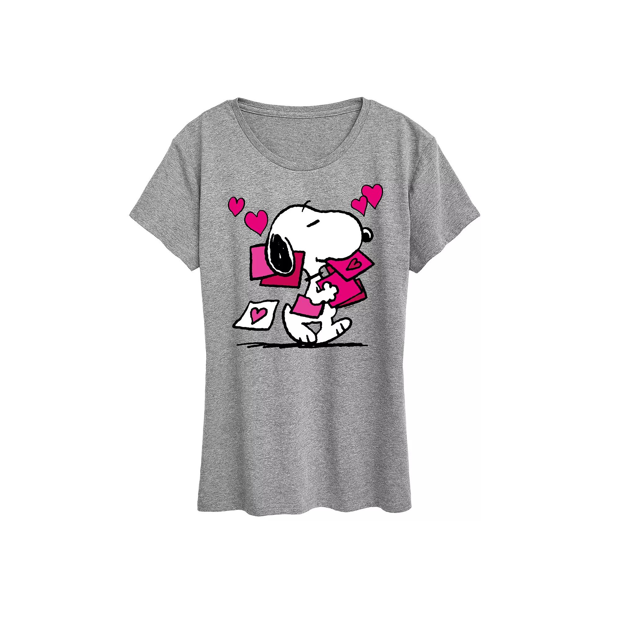 Women's Peanuts Snoopy Valentine's Cards Graphic Tee,  Product Image