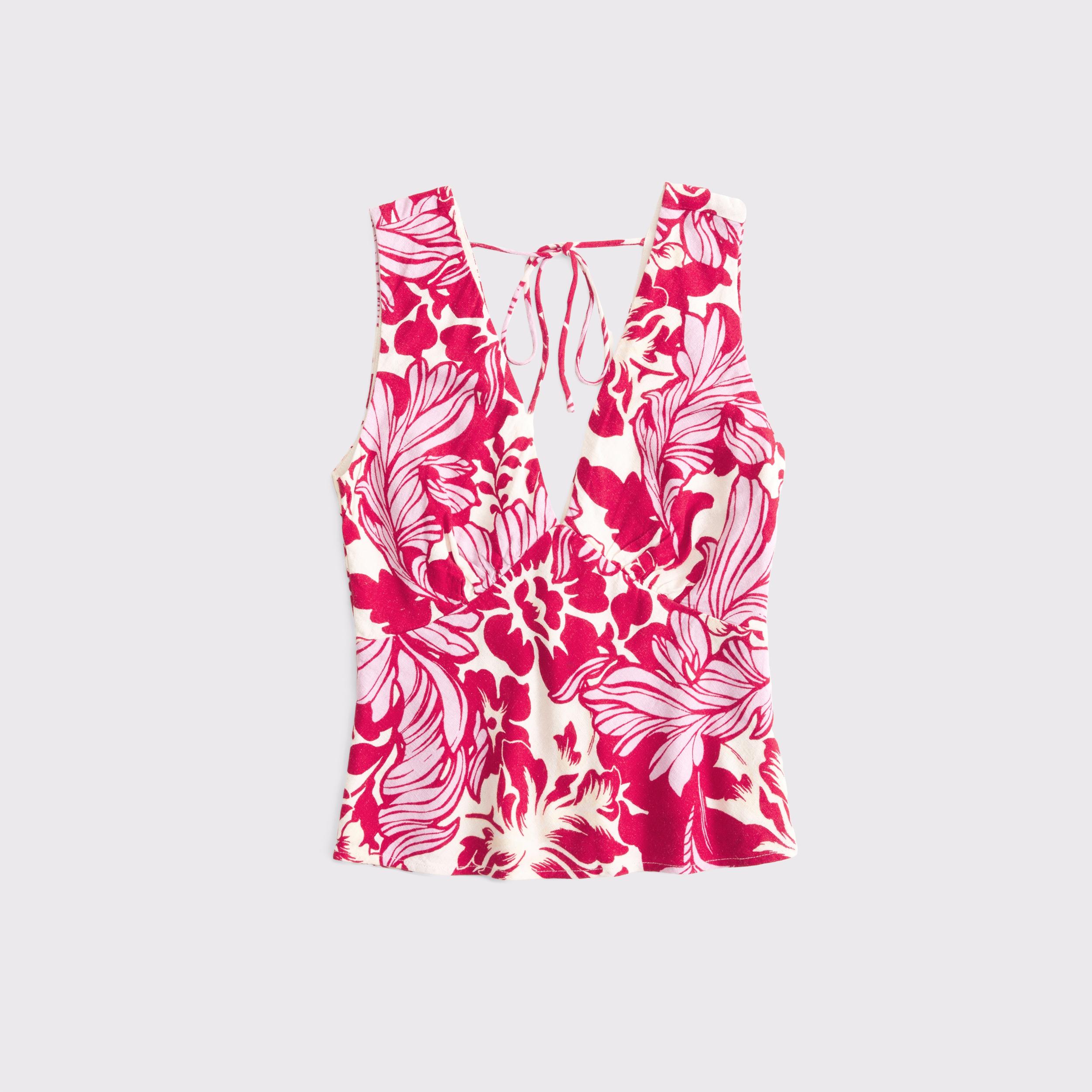  Linen-Blend Tie-Back Set Top Product Image