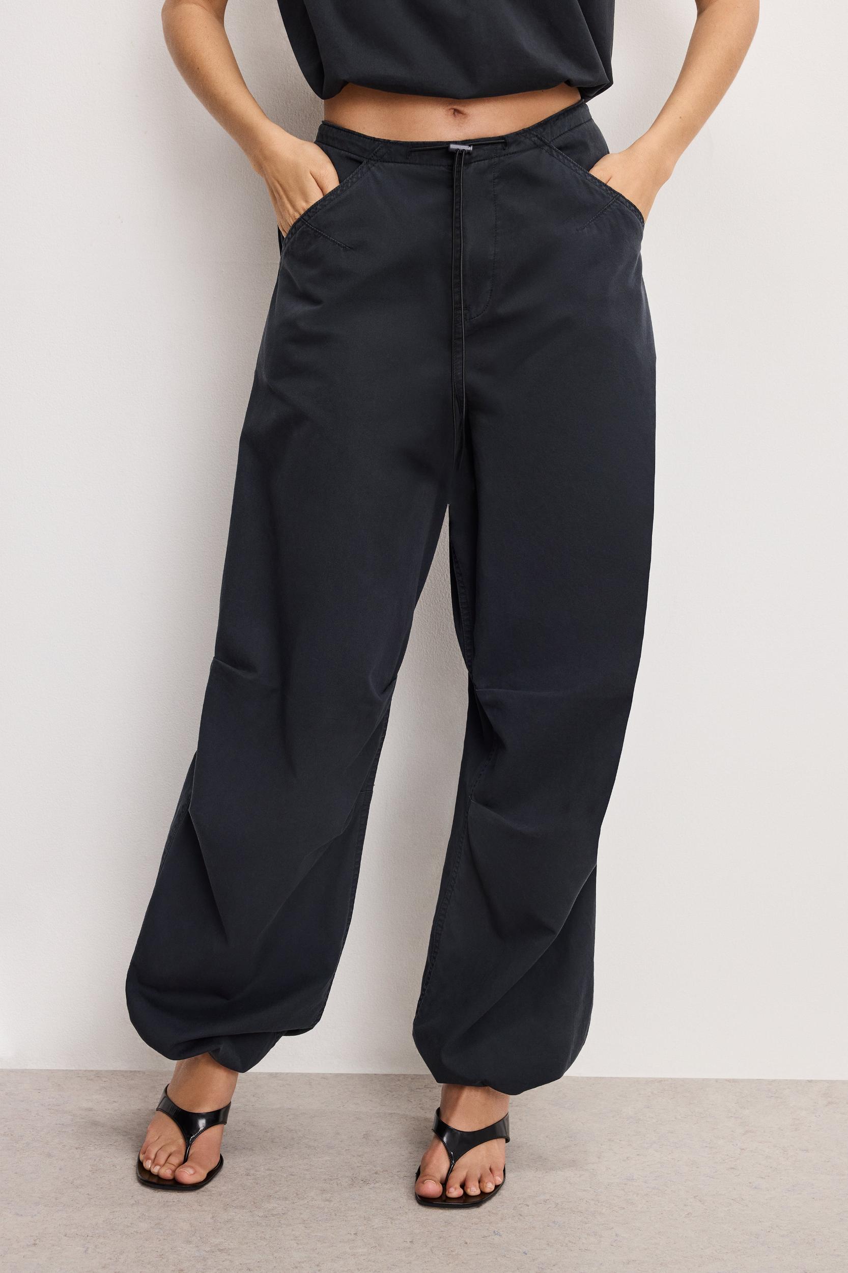 TWILL PARACHUTE PANTS | BLACK001 Product Image