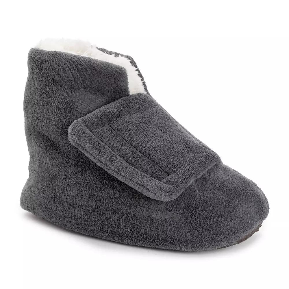 Softones by MUK LUKS® Adjustable Shearling Men's Bootie Slippers,  Product Image