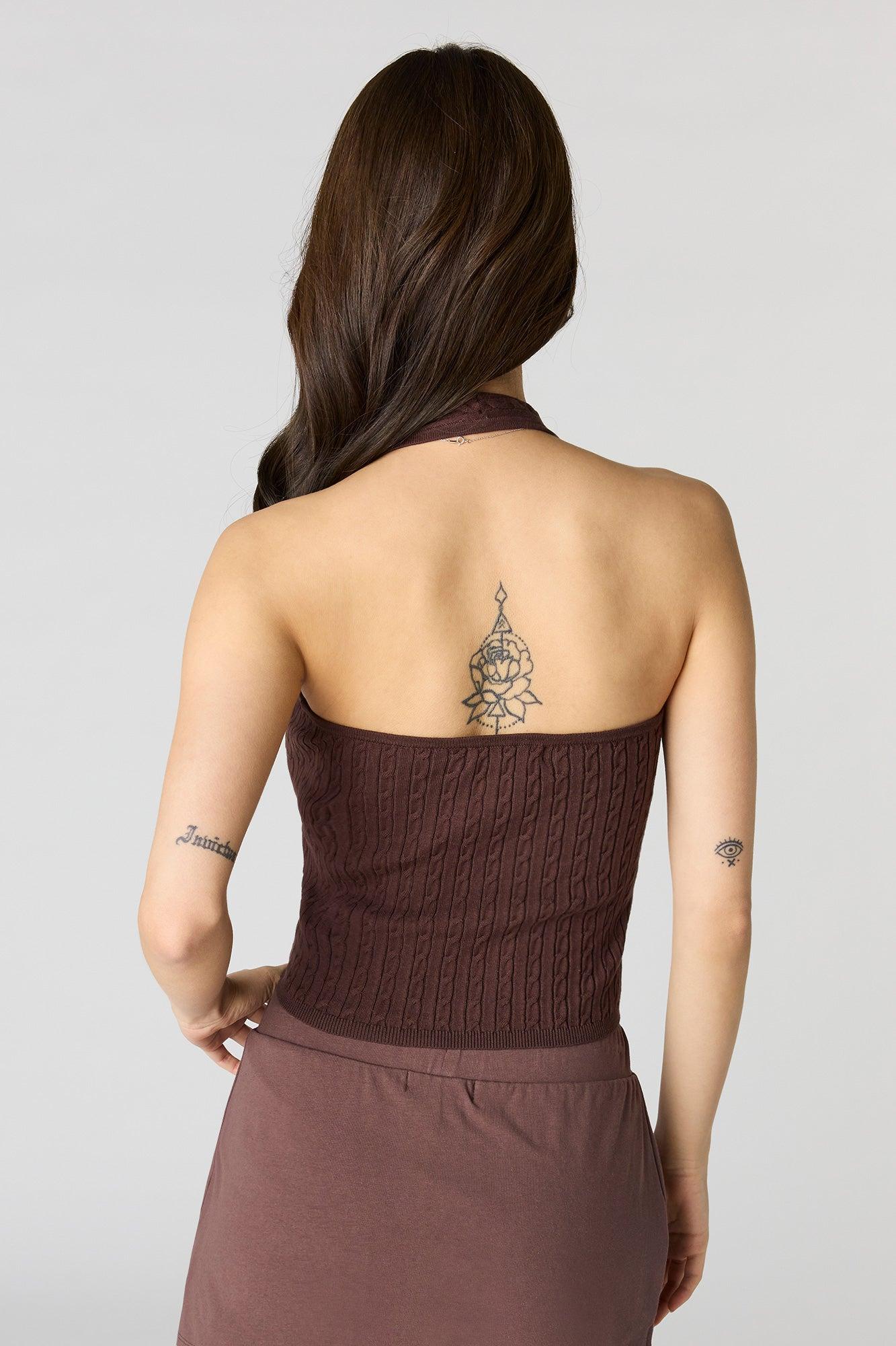 Cable Knit Halter Top Female Product Image