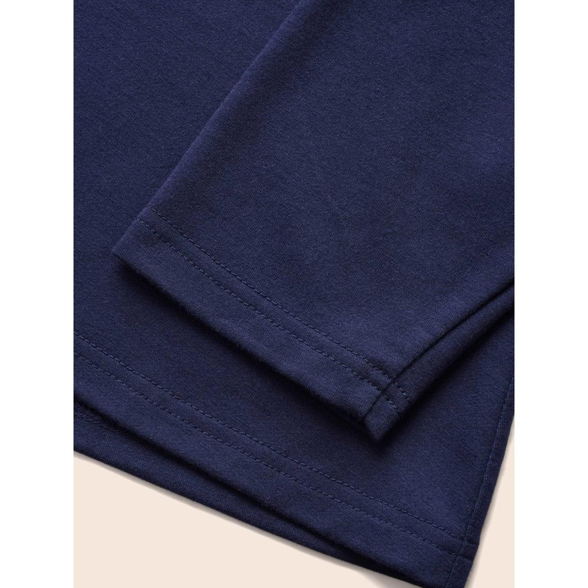 Plus Size Supersoft Plain Wrap Hem Turtleneck Sweatshirt Women Gray Leisure Wrap Turtleneck Casual Sweatshirts BloomChic 30/6X Product Image