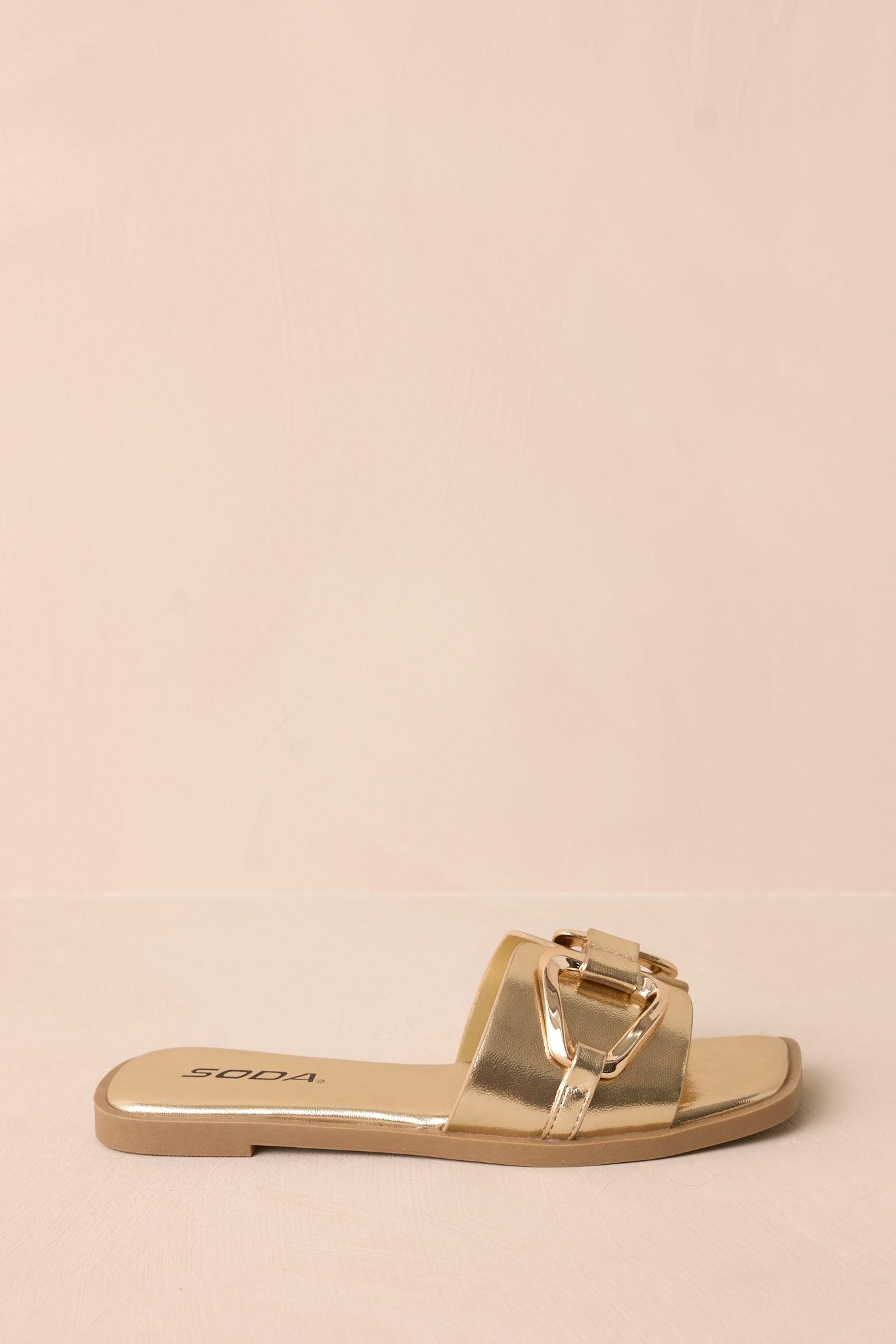 Stepping Stones Metallic Gold Sandals Product Image