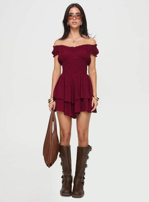 The Love Galore Romper Deep Cherry Product Image