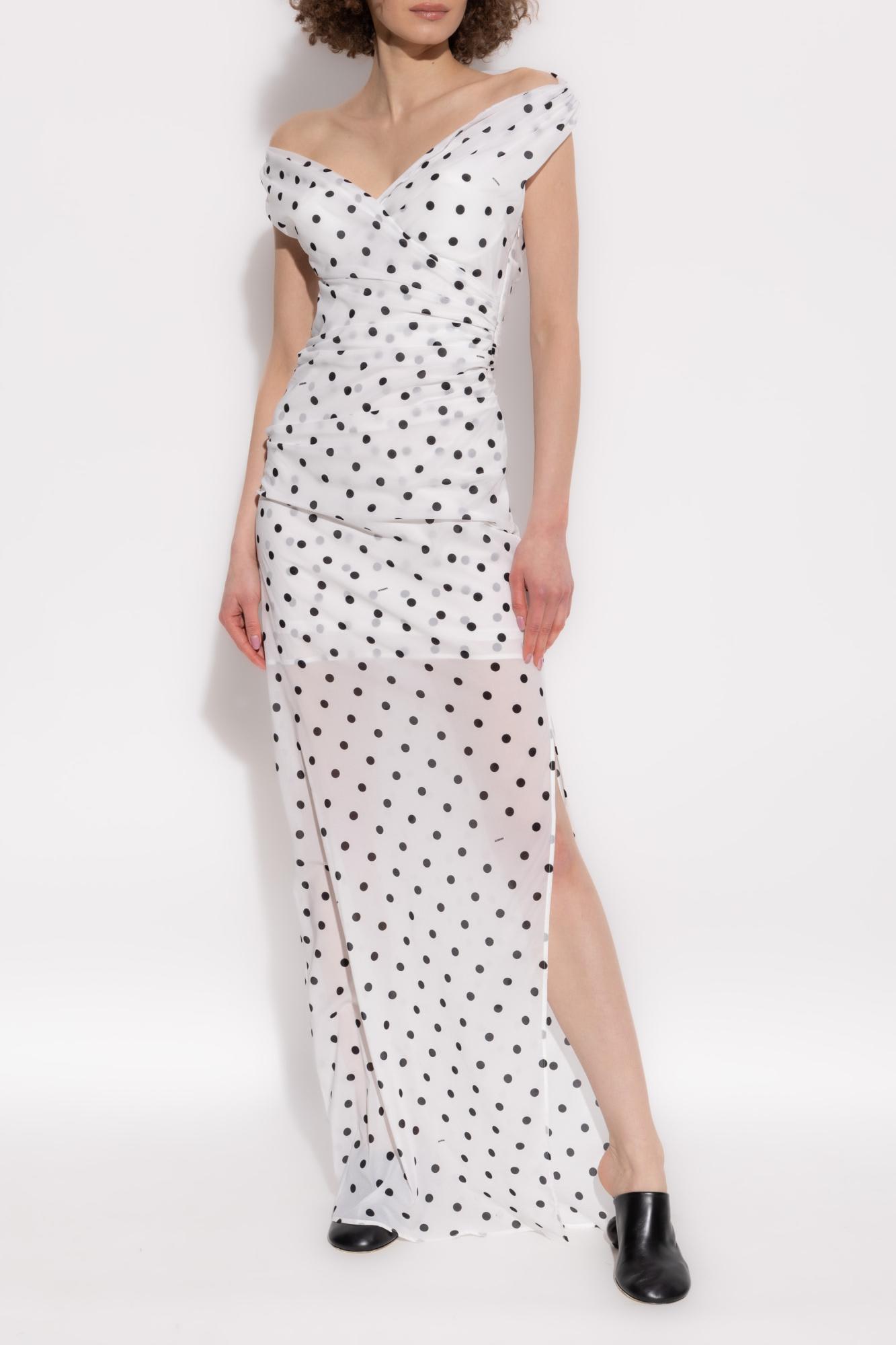 JACQUEMUS Women Rita Pois Long Dress In White Product Image