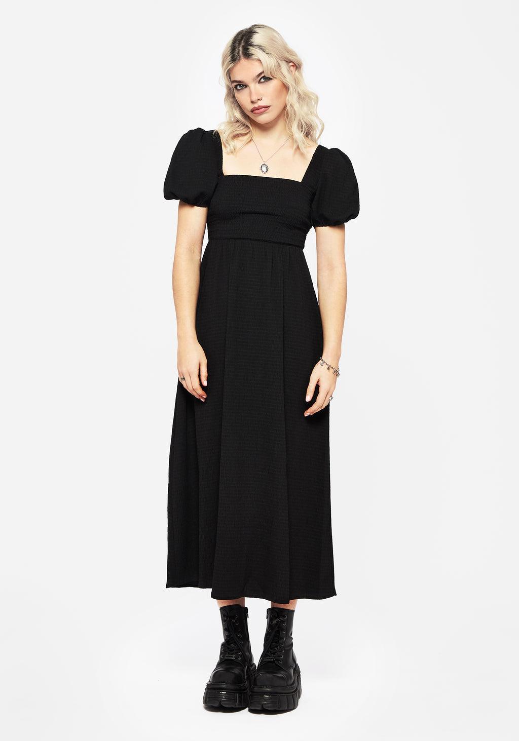 Carmine Midaxi Smock Dress - Black Product Image