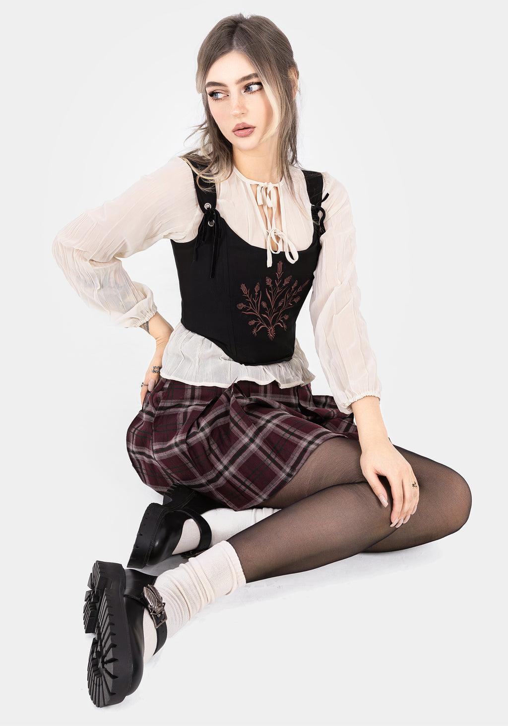 Villain Textured Tie Front Peplum Blouse - White Product Image