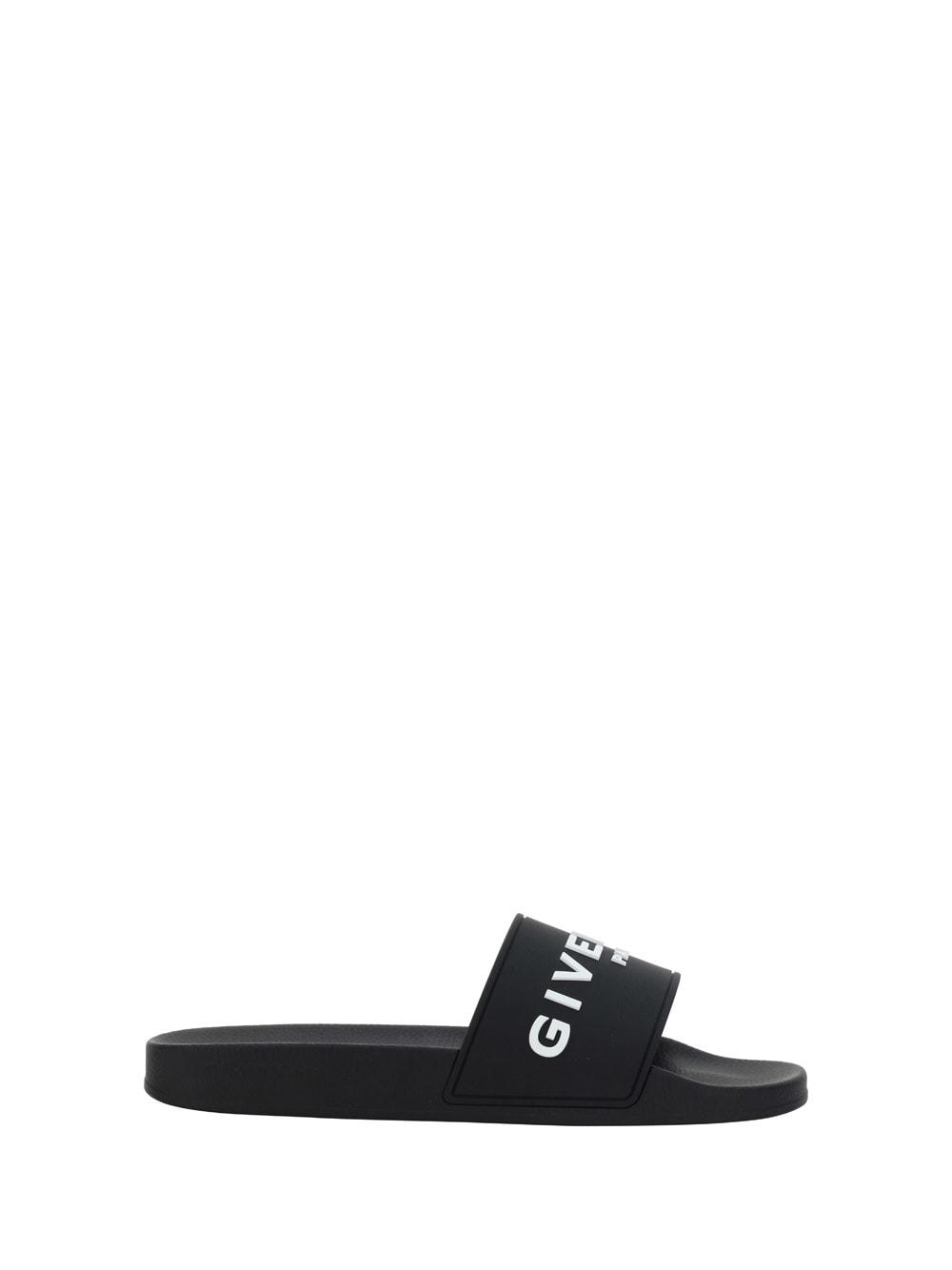 Black Logo-Print Pool Slides Product Image