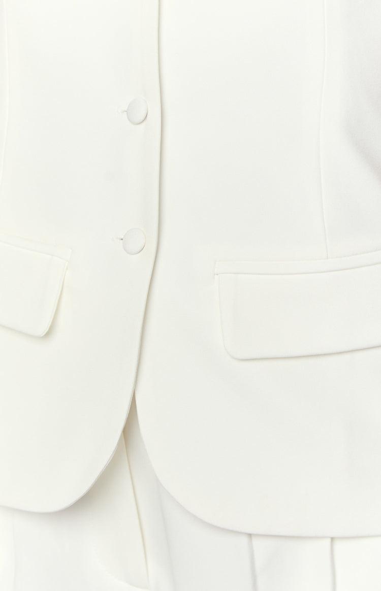 Dien White Strapless Button Up Top Product Image