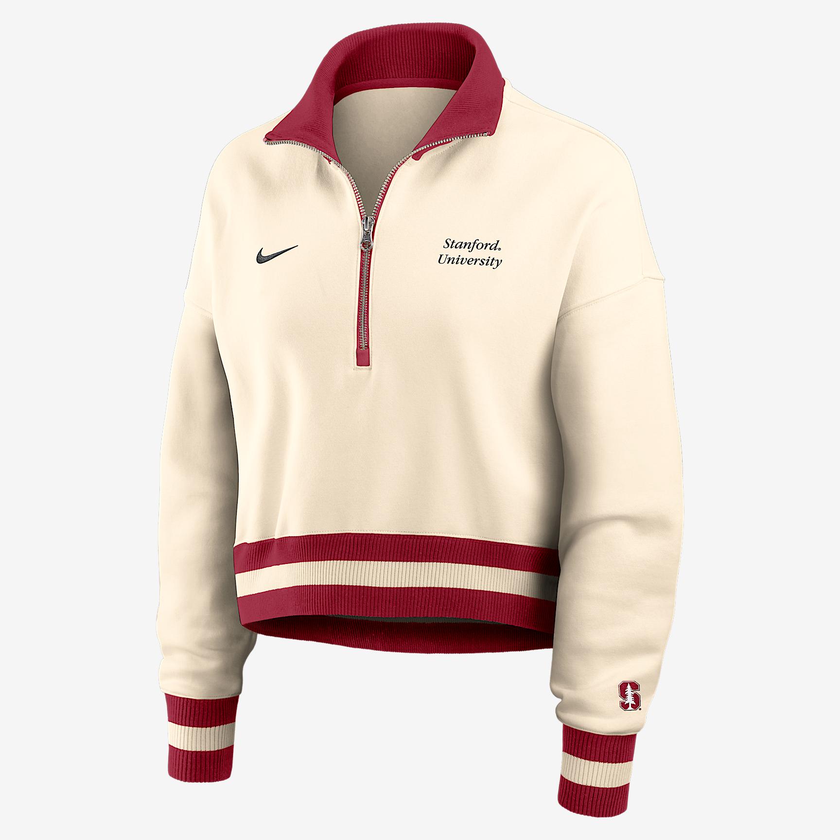 Stanford Legacy Nike Women's College Cropped 1/4-Zip Crew Product Image