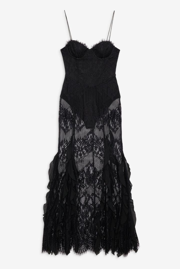 Shirley Lace Maxi Dress — Black Product Image