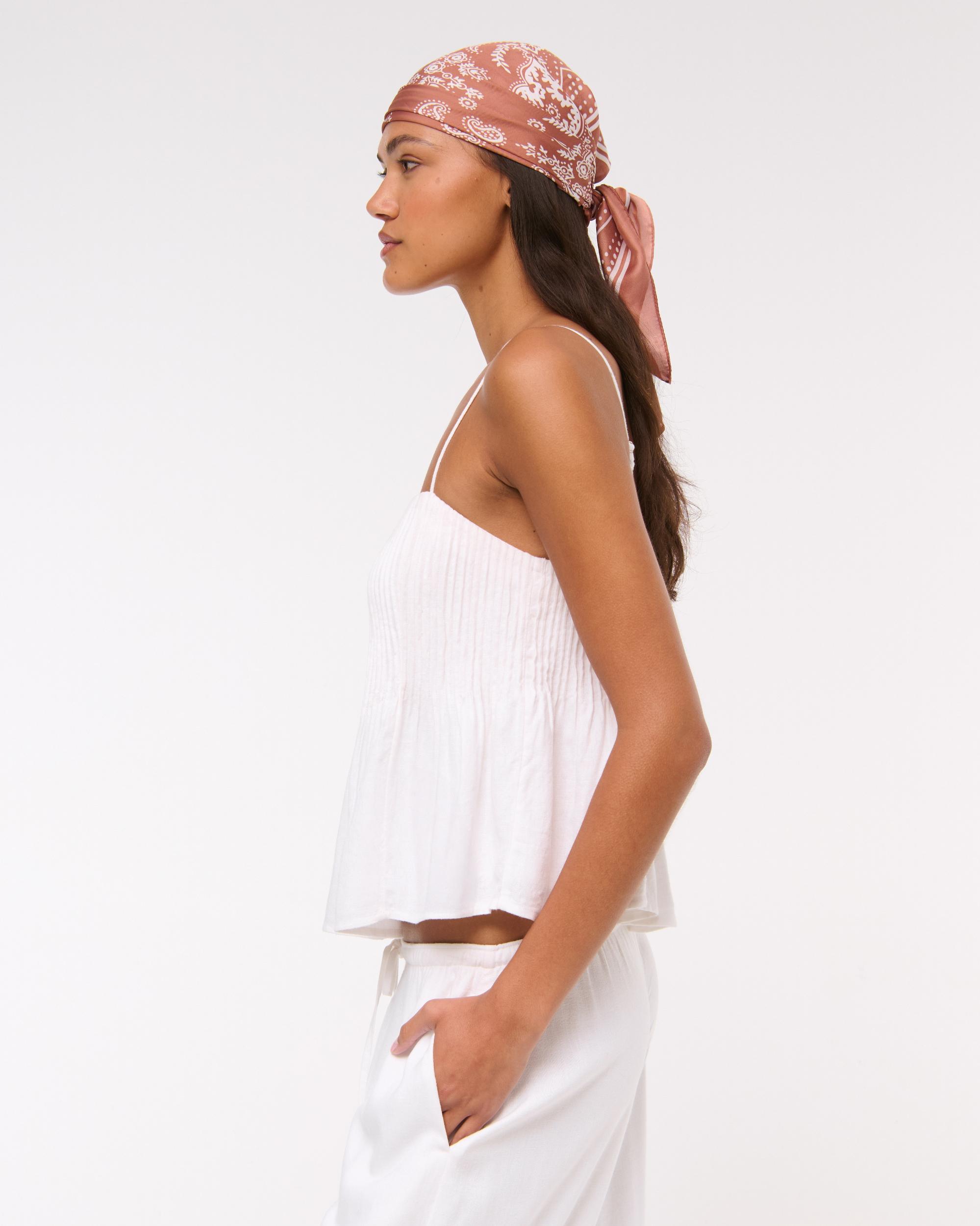 Linen-Blend Pintuck Cami Product Image