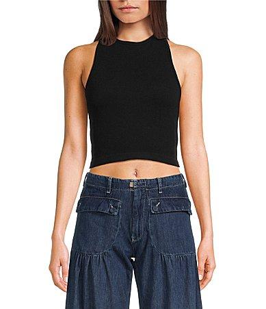 Free People Hayley Crew Neck Racerback Knit Sleeveless Tank Product Image