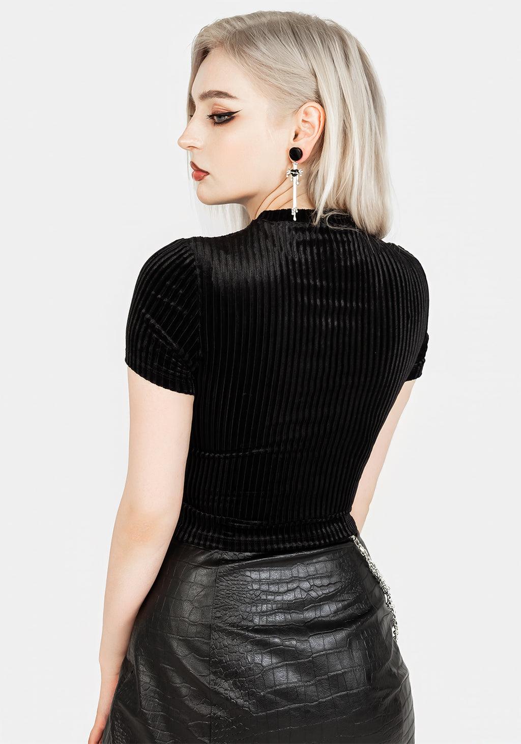 Rosaline Velour Rib Crop Top Product Image