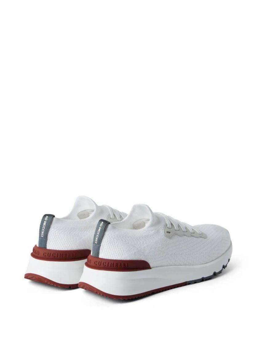 BRUNELLO CUCINELLI Cotton Knit Runners In White Product Image