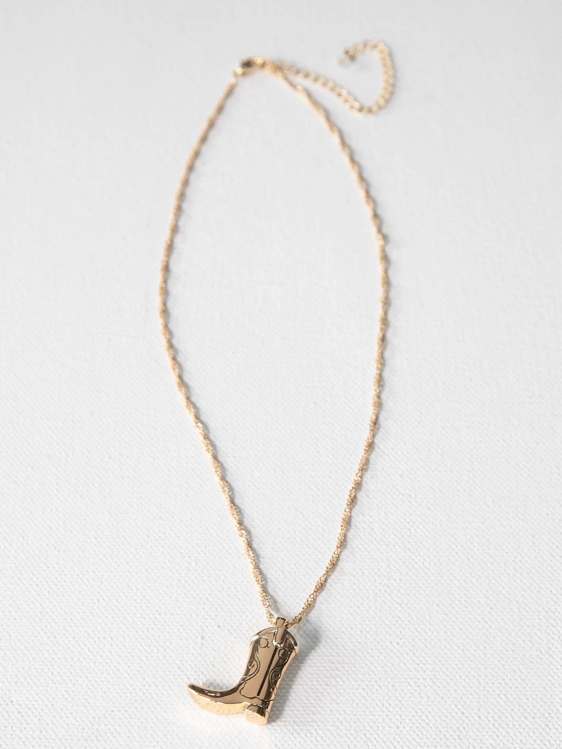 Gold Boot Charm Necklace Product Image