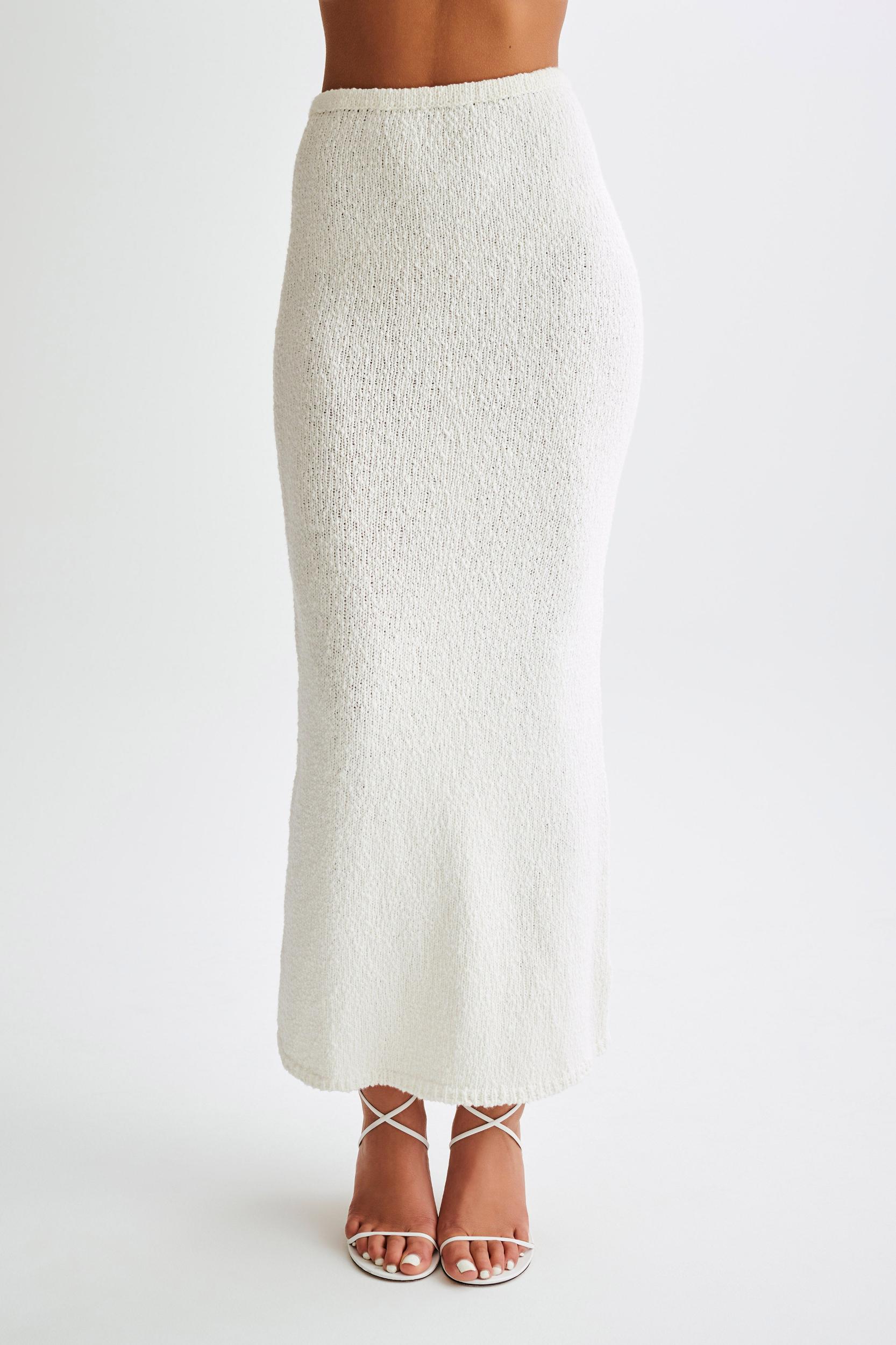 Moira Boucle Maxi Skirt - White Product Image