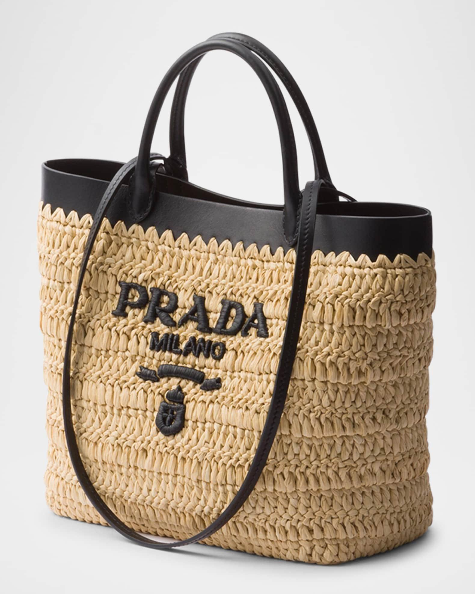 Small Crochet and Leather Tote Bag Product Image