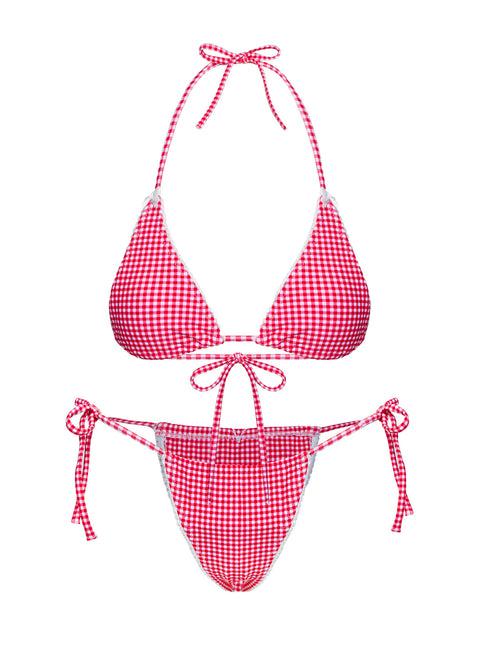 City Of Palms Triangle Bikini Bottoms Red Gingham Product Image