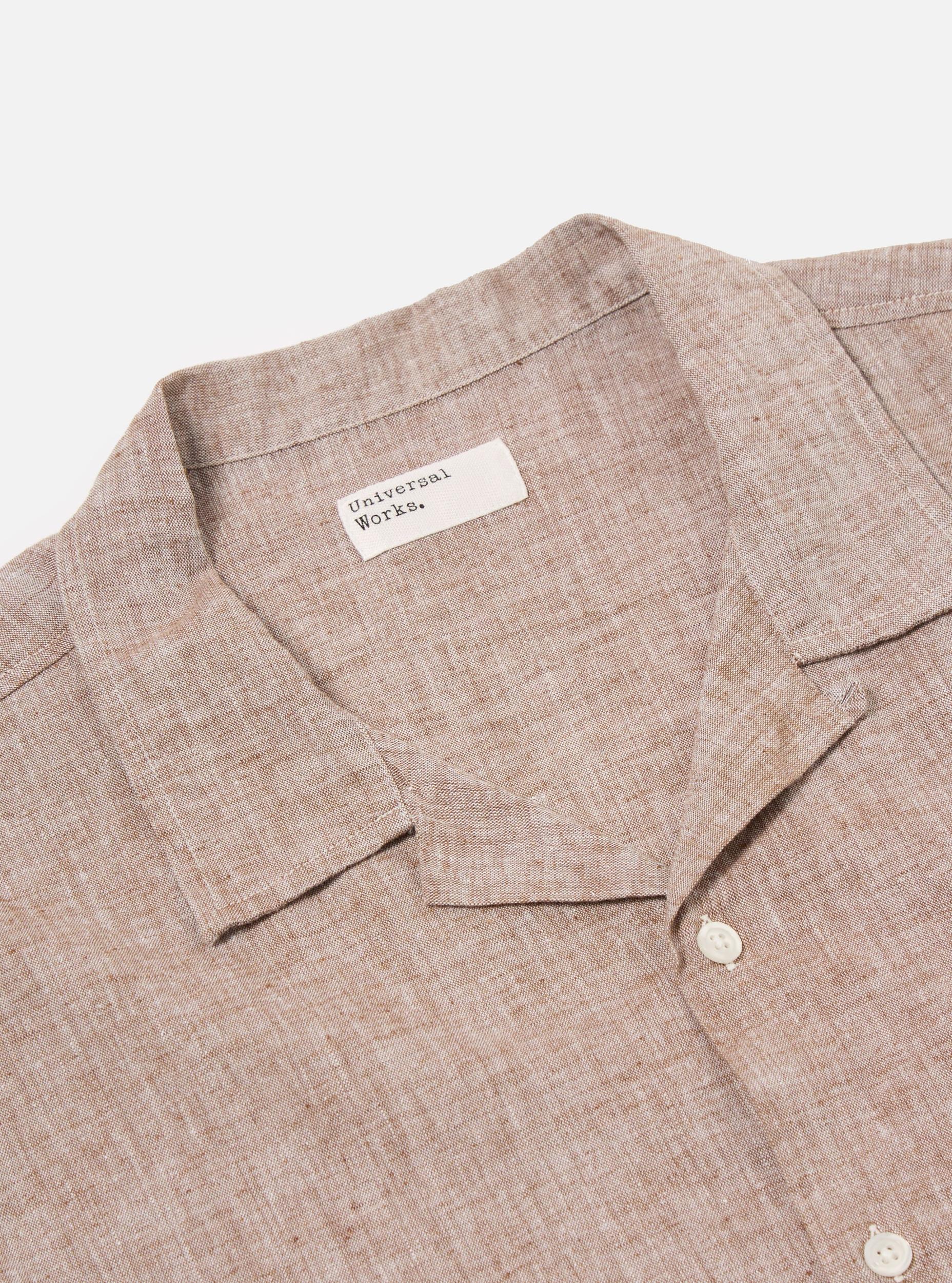 Brown Slub Linen Mix Road Shirt Product Image