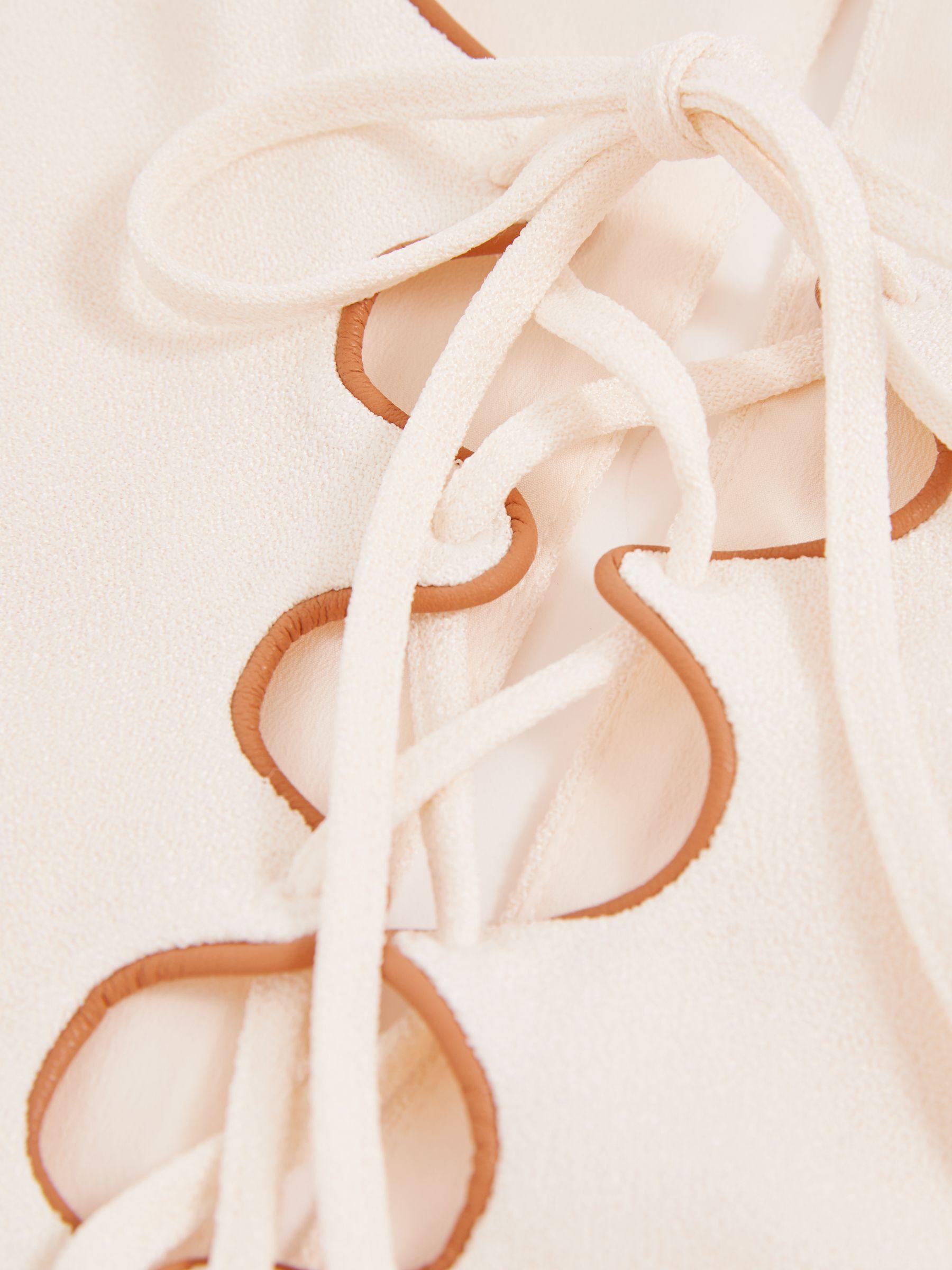 Atelier Satin-Crepe Cut-Out Top in Cream Product Image