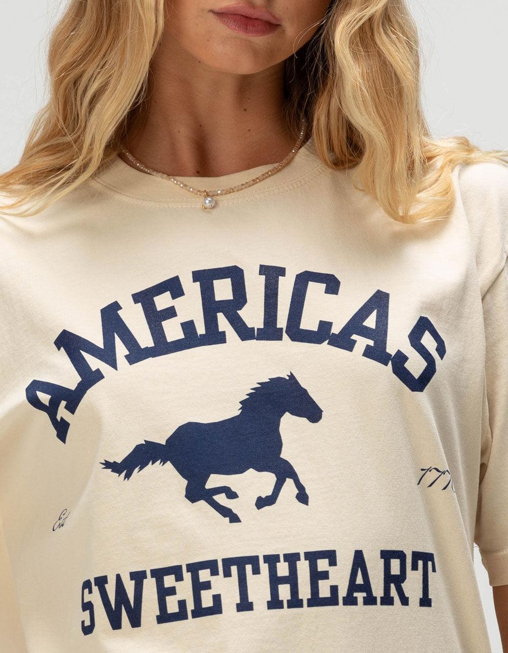 HOMEWURK Sweetheart Womens Boyfriend Tee - CREAM Product Image