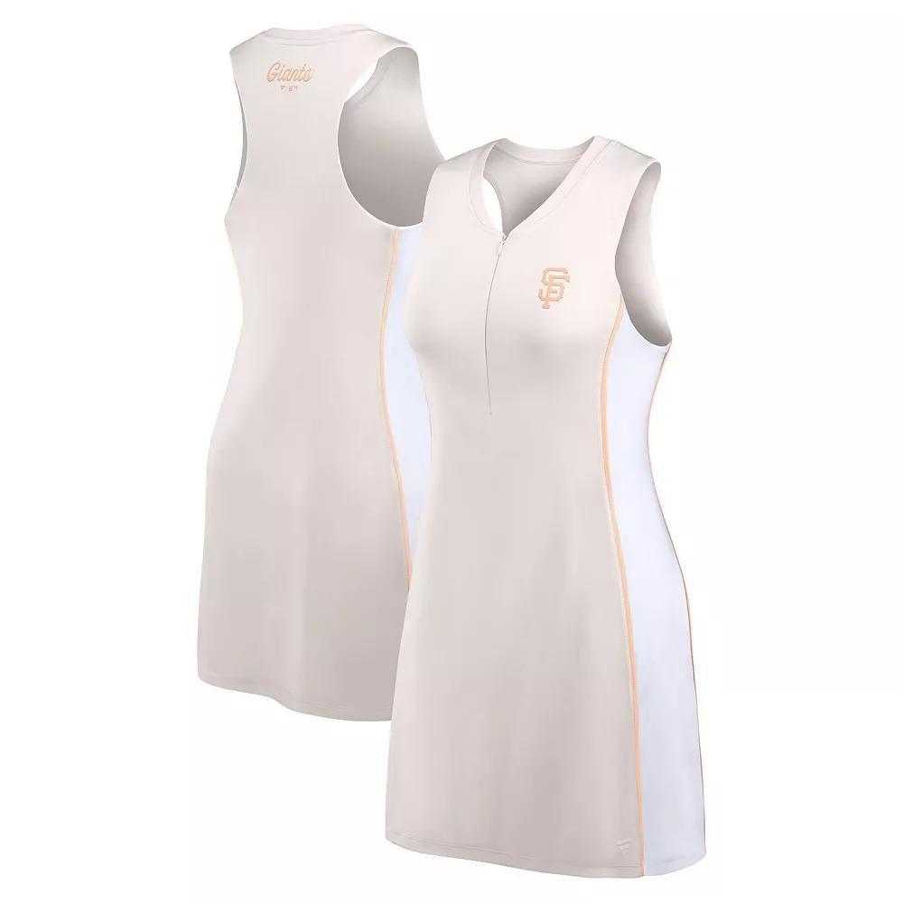 Womens Fanatics Cream San Francisco Giants Studio Boost Athletic Half-Zip Dress Product Image