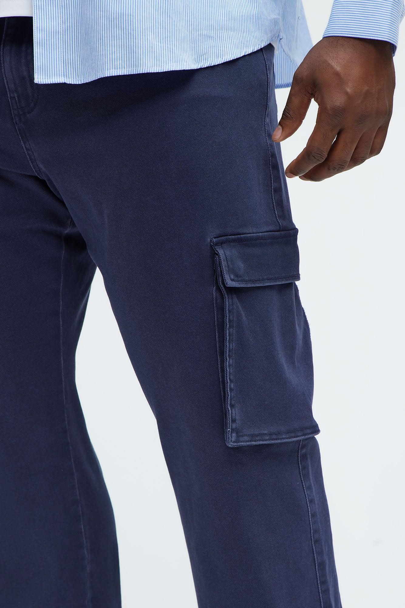 Classic Straight Cargo Jeans - Navy Product Image