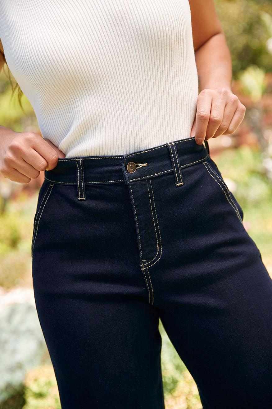 Westport Contrast Stitch High Rise Wide Leg Jeans - Available in Missy & Petite Product Image