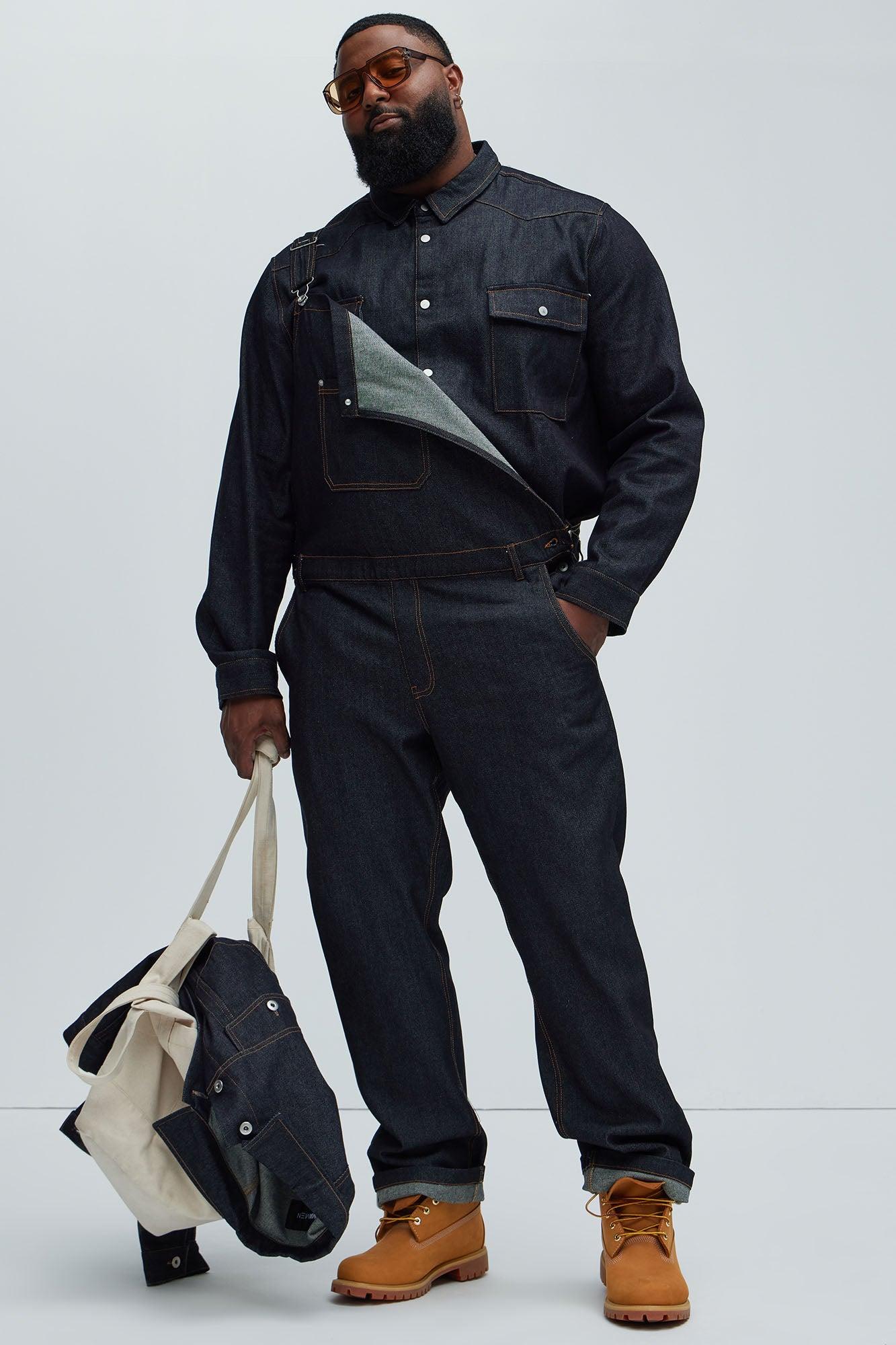 Collin Raw Denim Overalls - Indigo Product Image