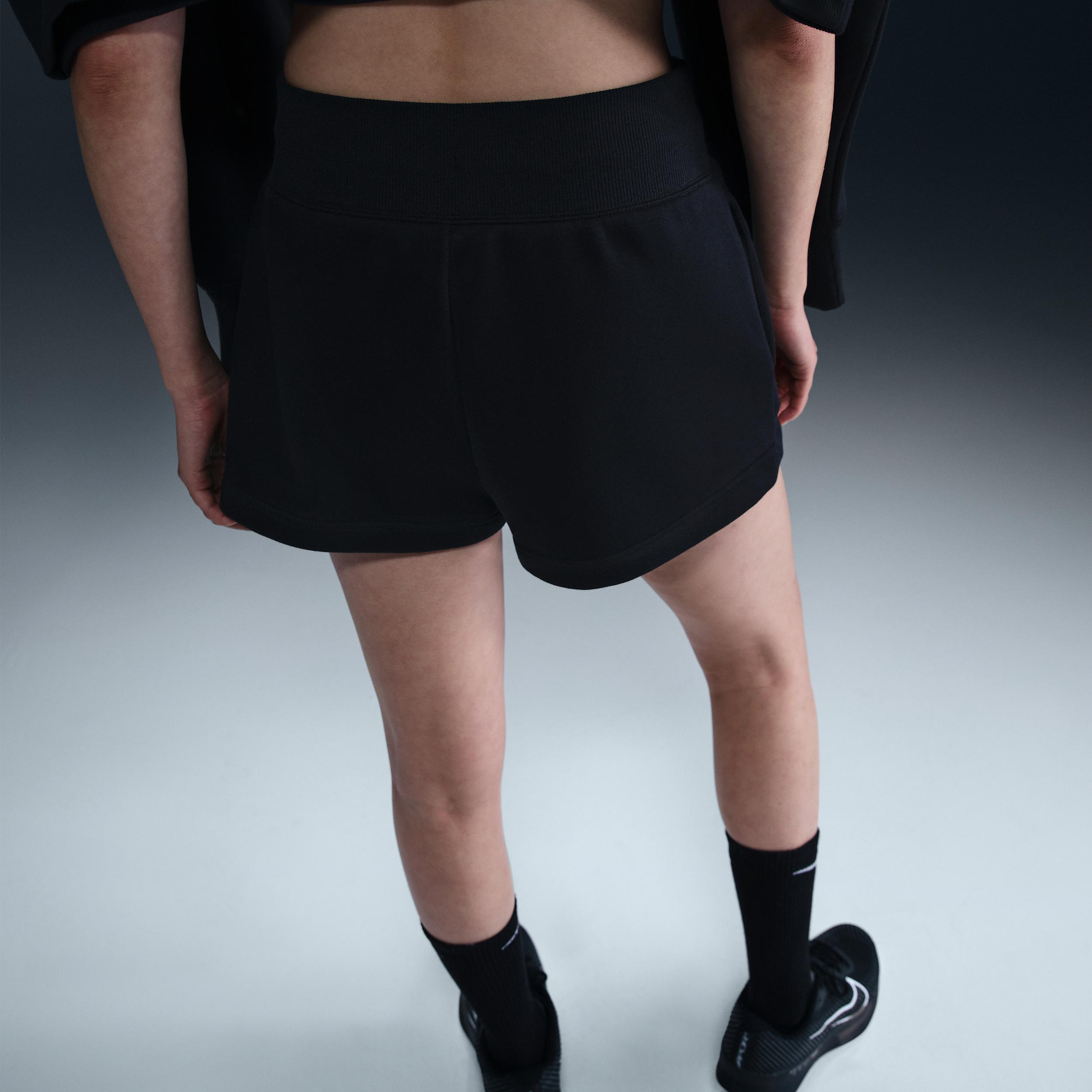 Nike Womens Court Phoenix Fleece High-Waisted Loose Shorts | HQ0364-010 Product Image