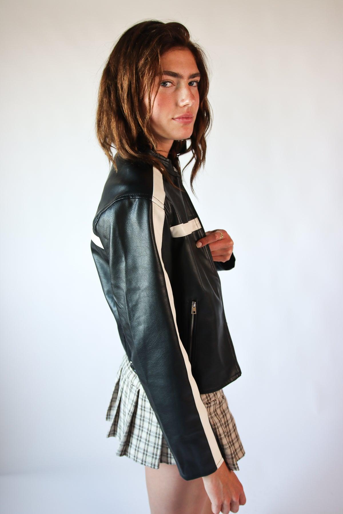 Stripe Moto Jacket Product Image