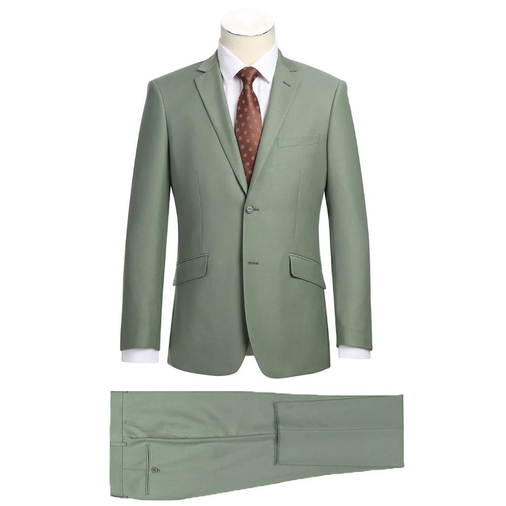 Vanderbilt Collection - Classic 2 Piece Suit 2 Buttons Regular Fit In Sage Product Image