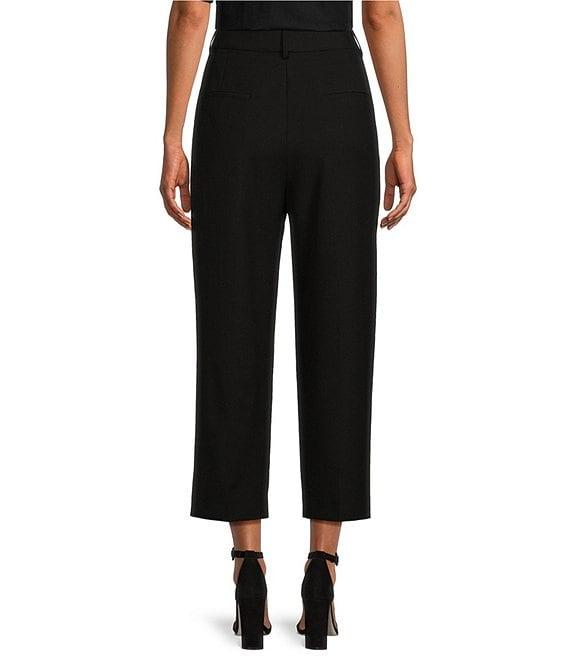 Antonio Melani Coordinating Emery Ponte Twill High Rise Pleated Front Wide Cropped Ankle Trousers Product Image