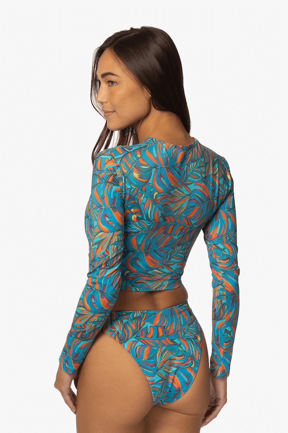 Taranaki Long Sleeved Crop Cut-Out Rashguard - Paradise Female Product Image